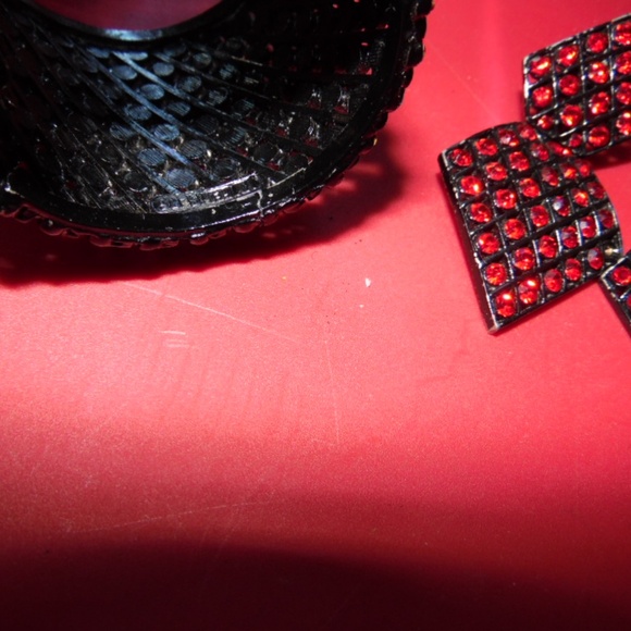 1980s Rare Jay Feinberg AKA Strongwater Ruby Red Swarovski bracelet & earrings